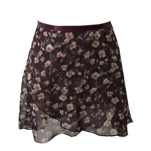 BallettröCke Mit Seitenschlitz Ballett Schürze Rock Erwachsene Chiffon Blume Praxis Trikot Tanzen Tragen Mädchen Blumen Druck Ballett Tutu Tanzen Kleid Fur BallettröCke(Color-03,S Height90-125cm)