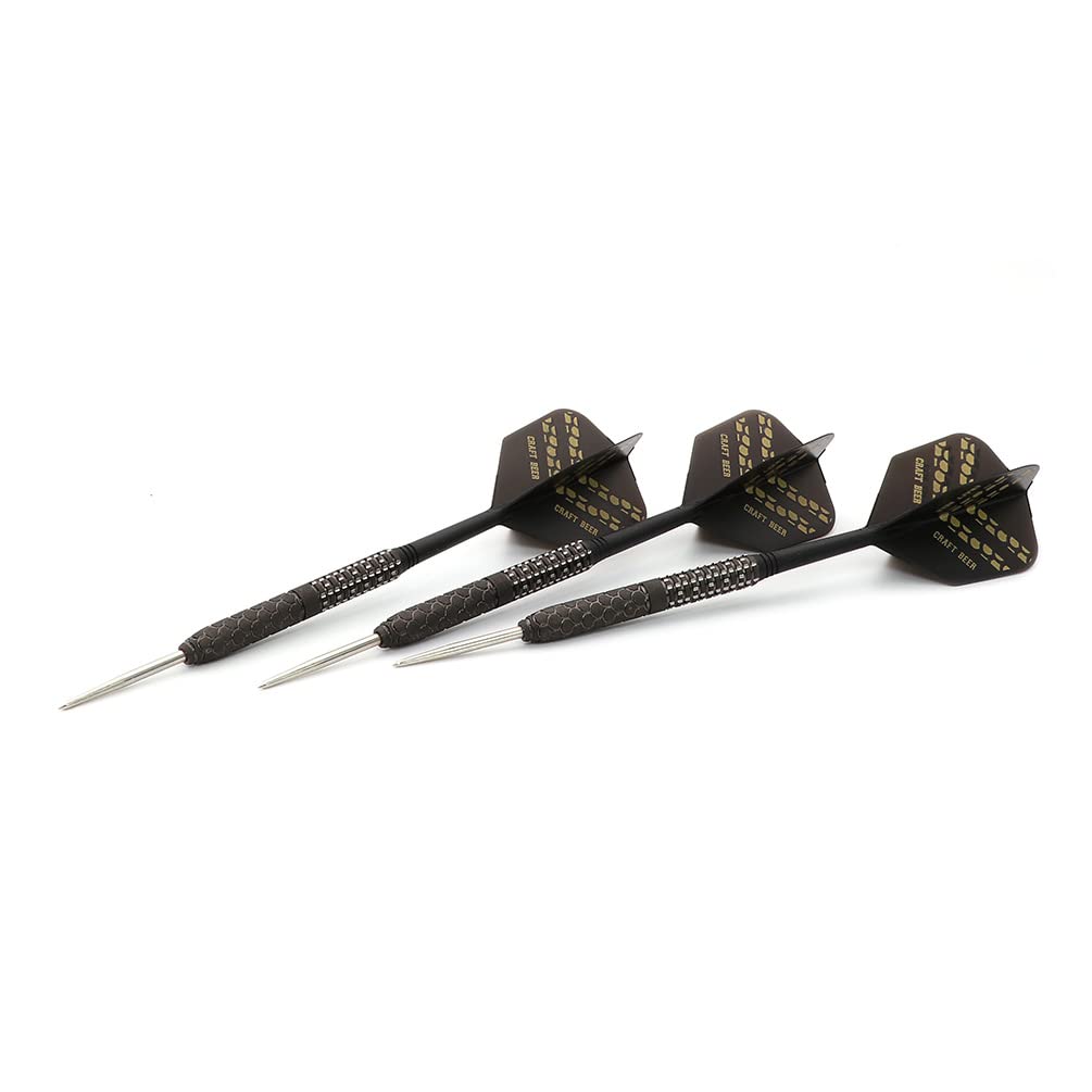 CUESOUL Jeu de fléchettes en tungstène à Pointe en Acier avec Finition à la Peinture à l'huile et ailettes Rost