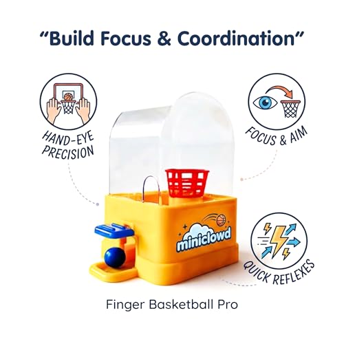 Image of Finger Basketball Game for Kids & Adults - Portable Desktop Sports Toy for Hand-Eye Coordination, Focus, and Reflex Training - Compact Indoor Stress Relief Game