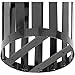 Global Industrial 24 Gallon Heavy-Duty Outdoor Metal Slatted Round Trash Receptacle with Rain Bonnet Lid, Powder Coat Finish, 23