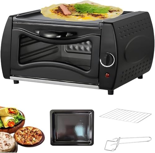 1500W Multifunctional Electric Pizza Oven - Countertop Mini Maker with 50-400℃ Temperature Control, Baking Tray, Rack & Handle for Perfect Homemade Pizzas
