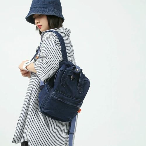 Sac à dos en denim décontracté GLDFW bleu clair multifonction - 3