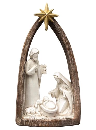 Image of Boston International Christmas Nativity Scene Tabletop Winter Holiday Decorations for Home, 4.5 inch x 7.75 inch, Neutral Nativity