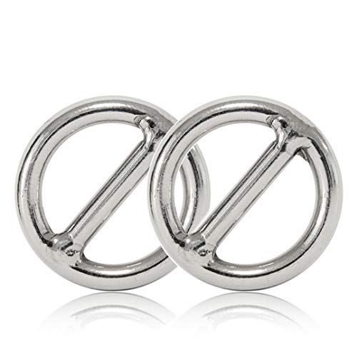 Ganzoo O-Ring mit Steg Metallring für Hunde-Leine und Paracord 550, Stegring aus legiertem Stahl Nicht rostend, Farbe Silber, 20 mm Innen-Durchmesser, 2 Stück