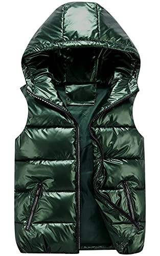 Happy Cherry Kids Toddler Baby Girl Boy Vest Hoodie Sleeveless Waistcoat Pockets Warm Jacket Outwear With Zipper Green 7-8T #TOP11