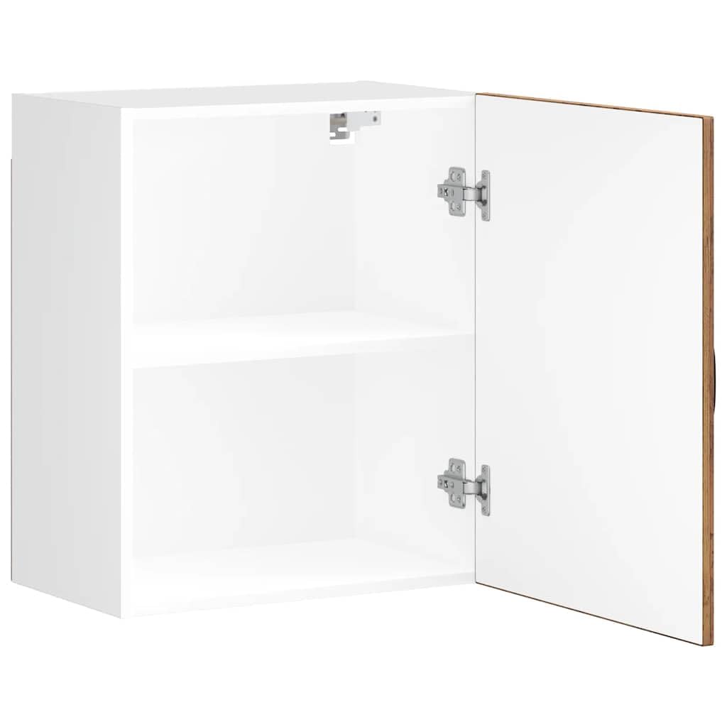 Lucca - Armadietto da cucina sospeso, effetto legno anticato, con molto spazio di archiviazione, 50 x 31 x 60 cm, per cucina e sala da pranzo, salvaspazio, robusto, con ante in vetro e facile