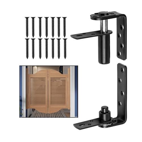 Cokritsm 2 charnières de porte saloon en acier inoxydable 304 - Kit de charnières doubles battantes à fermeture automatique pour portes de café/bar...