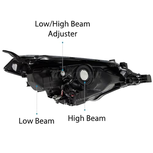 Image of Front Bumper Headlights Fit for 2014-2016 Toyota Corolla C CE LE S L Headlamp Replacement Kit Chrome Housing Amber Reflectors LH + RH