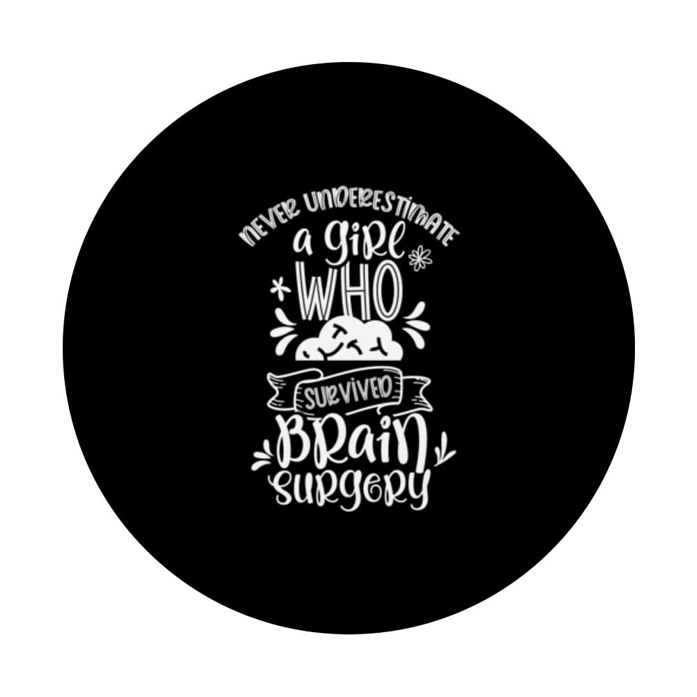Girl Who Survived Brain Surgery Tumor Patient Aneurysm PopSockets Swappable PopGrip, Black - Image 3