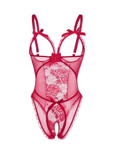 Image of Avidlove Women One Piece Lingerie Sexy Lace Babydoll Mini Bodysuit