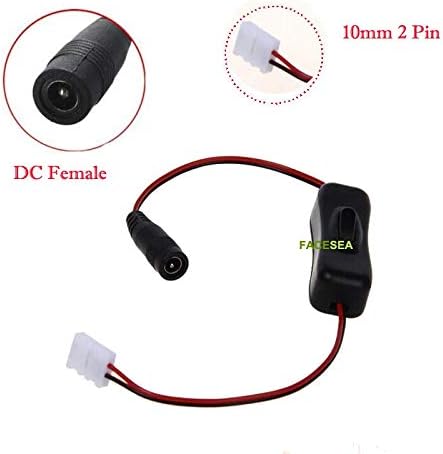 Davitu 10pcs 50pcs/lot 2 Pin 10mm 8mm DC Female to no welding switch 2pin Connector For 5050 5630 3528 Single Color Led Strip Lights - (Color: 8mm 2pin connector, Package: 50pcs)