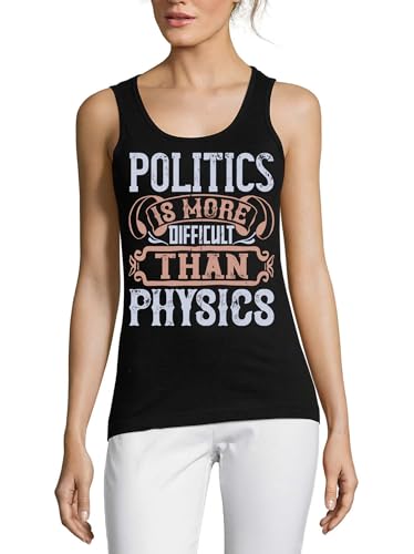 Débardeur en coton premium noir pour femme avec motif slogan élection