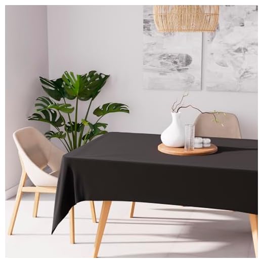 Soleil d'ocre Tovaglia Antimacchia, Nero, 140 x 300 cm