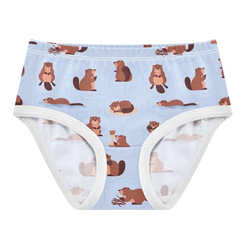 Girls' Underwear Cartoon Beavers Cotton Stretch Comfort Toddler Panties
