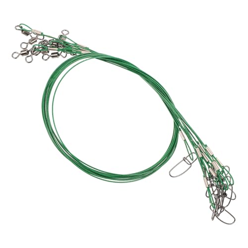 PRETYZOOM 10 piezas cable de pesca acero 150 lb verde