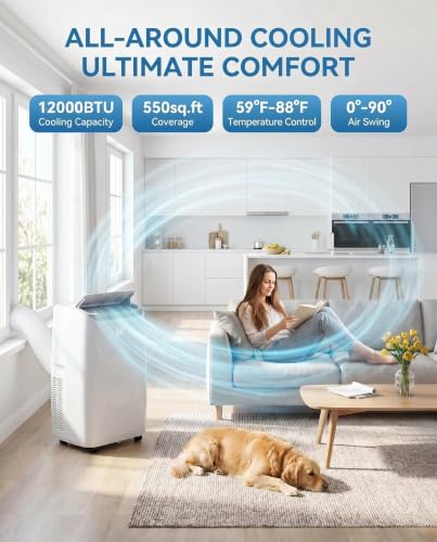 Image of Garvee 12000Btu Portable Air Conditioners Cool /Dry /Fan for 550 Sq.Ft