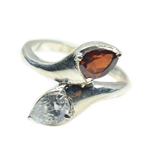 Bague grenat naturel argent 925 mixte poire un cadeau inoubliable