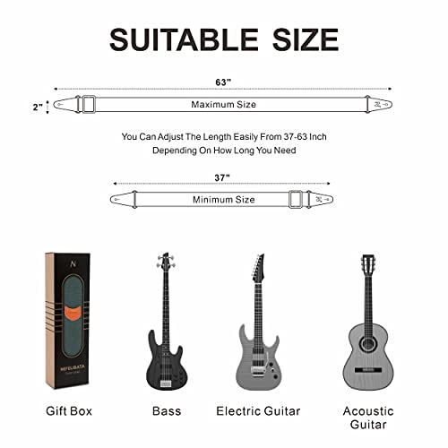 Nefelibata Sangle de guitare avec extrémités en cuir et poche à médiators pour guitare basse, électrique et acoustique - Les Beatles, Paul McCartney, John Lennon, RIngo Starr, George Harrison Nefelibata Sangle de guitare avec extrémités en cuir et poche à médiators pour guitare basse, électrique et acoustique – Image 6