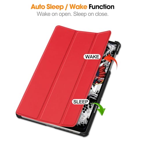 Image of Case for Lenovo Legion Y700 (2025) 3rd Generation TB-321FC 8.8 inch, Folio Slim Smart Cover Lightweight Hard Shell Protective Case with Multi-Angle Stand -Red