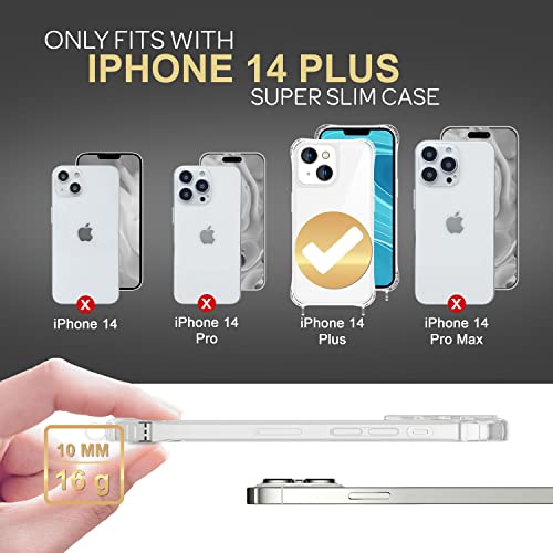 NALIA Necklace Case for iPhone 14 Plus, Transparent Hybrid Cover & Strap, HANGIT PRO (Anti-Yellow Back & Adjustable) - Image 4