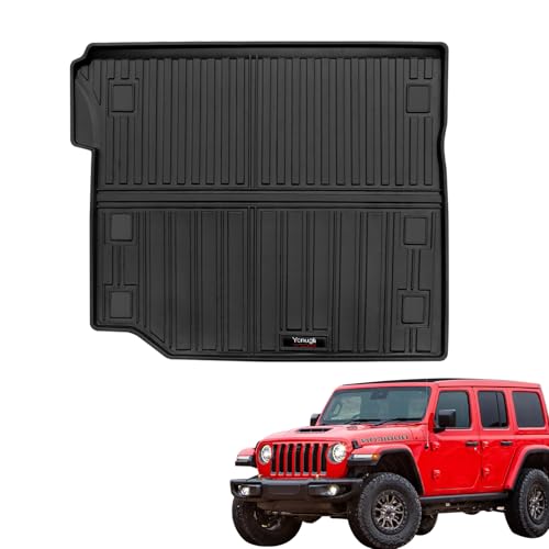 Custom for 2018-2025 Jeep Wrangler JL 4 Door Accessories Cargo Mats Trunk Liner All Weather TPE Protection Mat (Not fit 4XE Or JK)