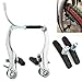 Tobefore Bike Brakes Set, Mountain Bike V Brake Set for Most Bikes V Brake Calipers, V-Brake Replacement Set for MTB, Road Bike,BMX,E Bike(2PCS Bicycle Brake Pad and 1PCS Bike V Brake Set) (Silver)