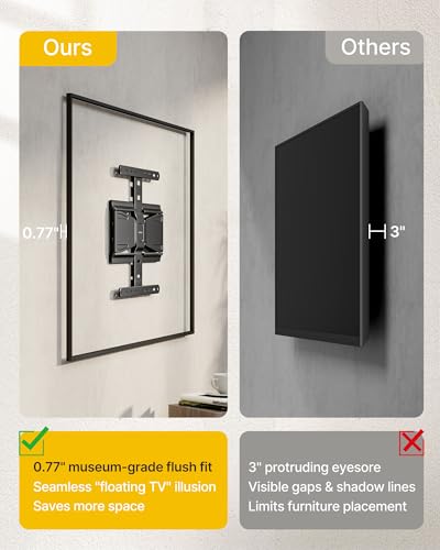 Image of monTEK 0.77 inch Ultra Slim TV Wall Mount for 37-75 Inch TVs, up to 143 lbs | Low Profile Full Motion TV Bracket, Smooth Swivel /Tilt /Level, Articulating Dual Arms, Max VESA 400x400mm, Fits 16 inch /18 inch Studs