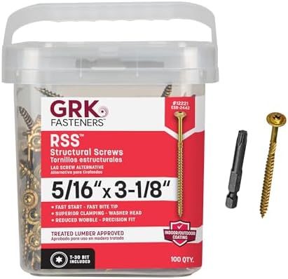 GRK RSS516318HP RSS HandyPak 5/16 by 3-1/8-Inch Structural Screws, 100 Screws per Package