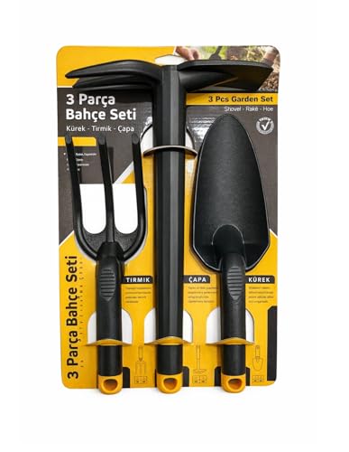 chermik 3 Parça Bahçe El Aleti Seti - Tırmık, Çapa ve Kürek, CHRMK7879