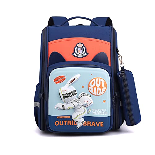 Carino Zainetti per bambini Cartelle per la scuola Riflettente Zaino Scuola Casual Ragazze Ragazzi Zainetto per 1-6 classi bambino Studenti Viaggiare Zaini con Astuccio Arancia