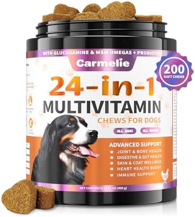 24 in 1 Dog Multivitamin Supplements - 200 Chewable - Senior Pupp...