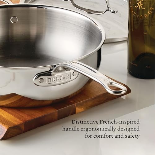 Image of Hestan ProBond Luxe Saucepan with Lid, 2 Quart Polished Tri-Ply Stainless Steel - Professional Clad Cookware, Induction Compatible, Oven Safe