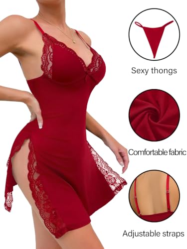 Image of Foxiny Sexy Lingerie for Women Nightgowns Babydoll Dress Sets