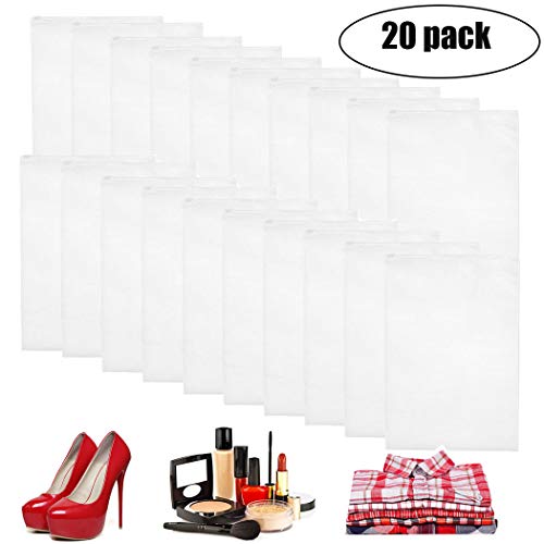 Fansport 20 Pcs Bolsa De Zapatos?Transparente Bolsa Viaje Zapatos Prueba de Polvo Impermeable Bolsa de Zapatos?para Camping,Transporte y Almacenar de Zapatos