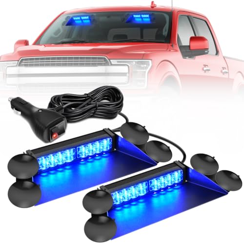Image of Nilight 16LED Blue Dash Strobe Light Cigarette Lighter Plug
