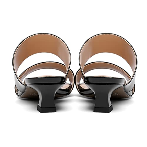 SKYSTERRY Women's Open Toe Patent Round Toe Slip On Cute Wedding Spool Low Heel Pumps Shoes 1.5 Inch4