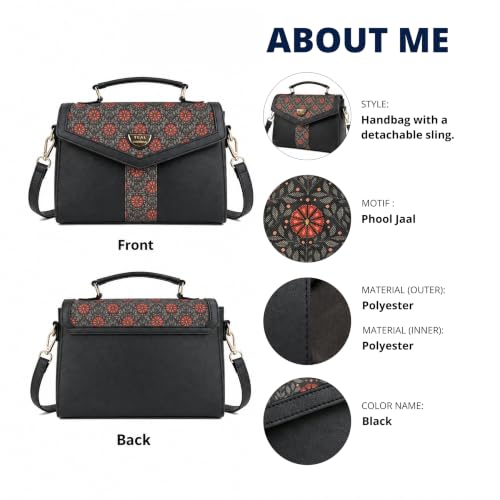 Image of TEAL BY CHUMBAK Duffle Crossbody Bag for Women - Polyester Sling Crossbody Bag with Adjustable Strap, 3.3L Storage | Magnet Closure Travel Purse | Gifts for Women