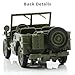 NUOTIE 1/43 Willys MB Jeep Car Model Military Vehicle Off Road Vehicle Die-cast Metal Model Kit Multifunctional Jeep Military Car for Adults Collection or Gift