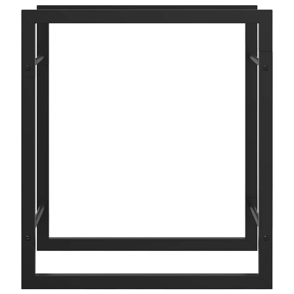 Brennholzregal Mattschwarz aus Stahl 50x28x56 cm, robuster Brennholzständer für Kamin und Ofen, Feuerholzhalter mit optimaler Luftzirkulation, vielseitige Aufbewahrung für Garten, Wohnzimmer
