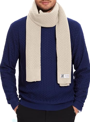 Zaitun Winter Scarf For Men Soft Warm Waffle knitted Classic Fashion Cold Weather Scarves