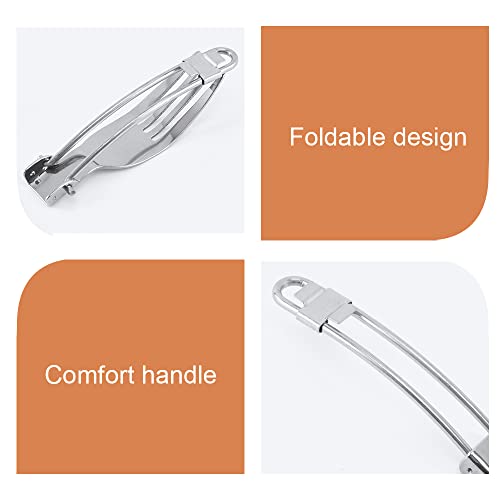 2 Sets (6 Pcs) Foldable Cutlery Set Portable Travel Stainless Steel Cutlery Travel Picnic Tableware with 2 Storage Bags for Picnic Hiking Camping Traveling - Image 4
