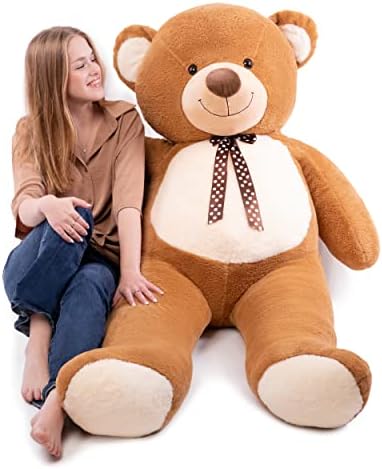 Giant Teddy Bear 5 Feet Memory Foam Filled Big Teddy Bear - 63 Inches Soft Fluffy Huge Teddy Bear Stuffed Animal Large Teddy Bear - Cute Valentines Day Gift for Girlfriend, Wife, Kids Birthday Gift