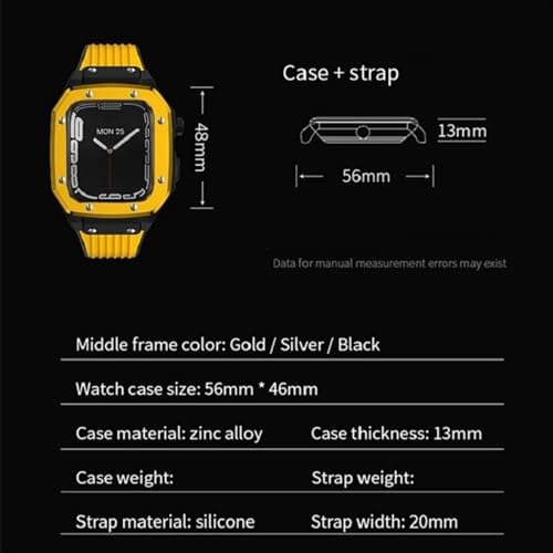 Apple Watch band case 45mm 44mm kit modification bracelet silicone iwatch - 8