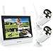 ANNKE Überwachungskamera Set mit Monitor, 5MP 4CH 7" Zoll Touchscreen NVR Bildschrim mit 2pcs 3MP WiFi Kamera, 2-Wege-Audio, Personenerkennung, 30m Nachtsicht, App&Mail Alarm, 64GB SD Karte