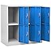 Azzrora Locker Cabinets, Pack of 2, Light Grey and Blue, 90 x 45 x 925 cm, Steel Locker Cabinet, Tool Cabinet, Lockers for Employees, Locker Metal Locker Cabinets