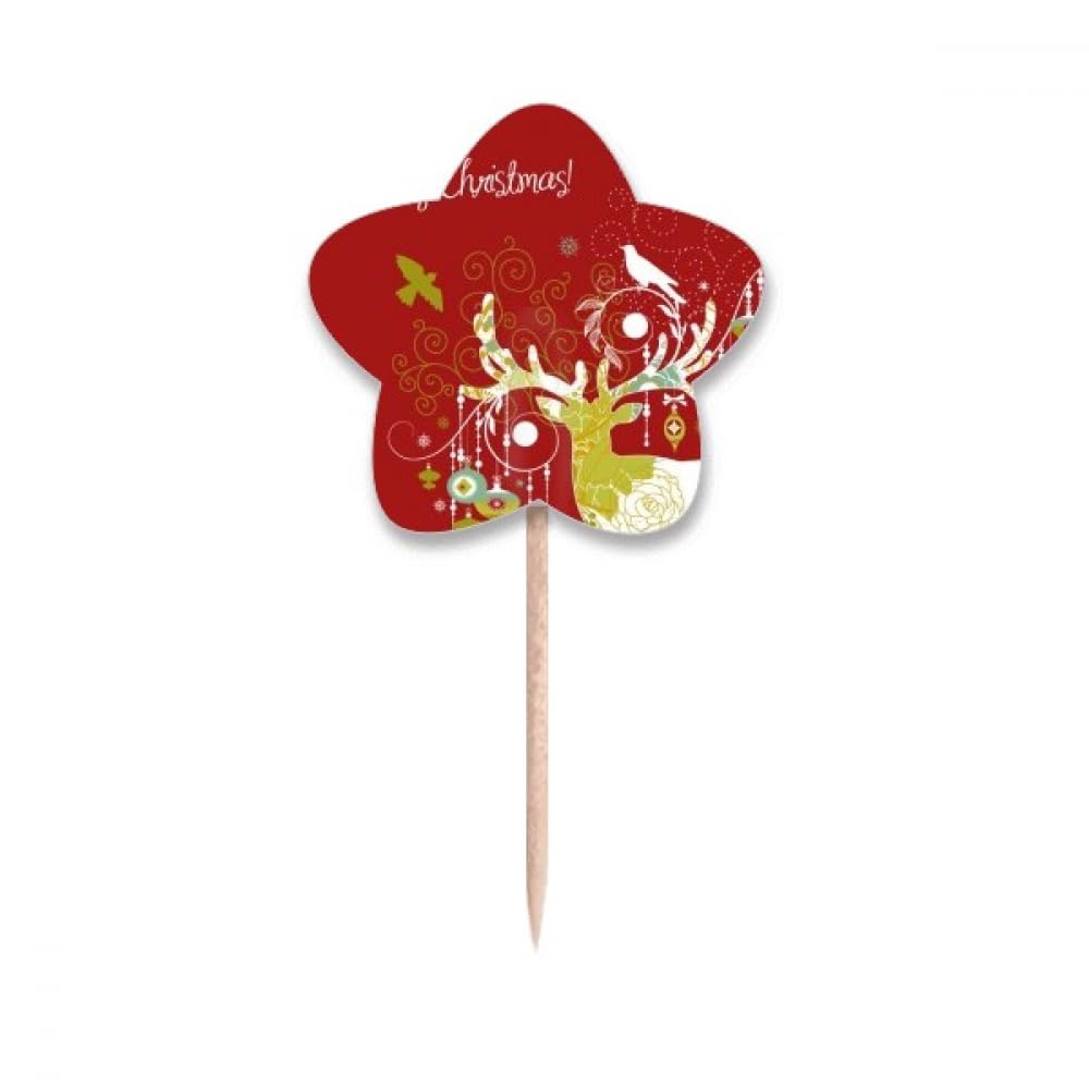 Cure-dents en forme de cerf Merry Christmas pique de décoration buffet
