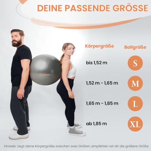 KIANA SPORTS Gymnastikball & Sitzball – Yoga Ball für Fitness & Büro – Ansicht 5