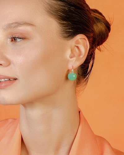 Image of Crystal Earrings for Women, Sparkly Austrian Crystal Disco Ball Earrings, 18K Gold Plated Post Drop Earrings with Colorful Spheres, Hypoallergenic & Lightweight, Ideal Gift for Her