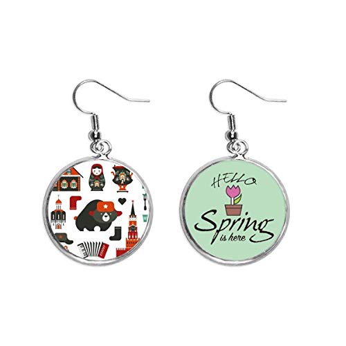 Pendientes de oso ruso y vodka joyas para fiestas de primavera