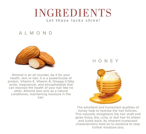 Image of Khadi Honey Almond Shampoo - 100% Natural Nourishing Cleanser for Soft, Silky Hair - Moisturizes Dry Scalp - Sulfate-Free, Paraben-Free - 400ml